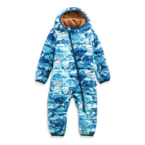 BABY 6 to 12 Month The North Face ThermoBall Snow Suit Blue Snow Peak Mountains - Picture 1 of 6
